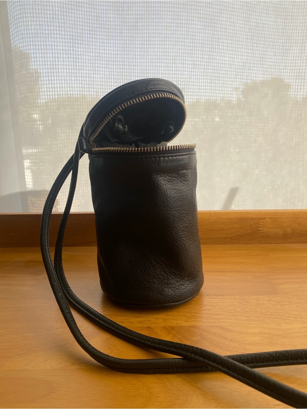 Baggu Lens Crossbody Bag - Black Leather - Picture 5 of 7